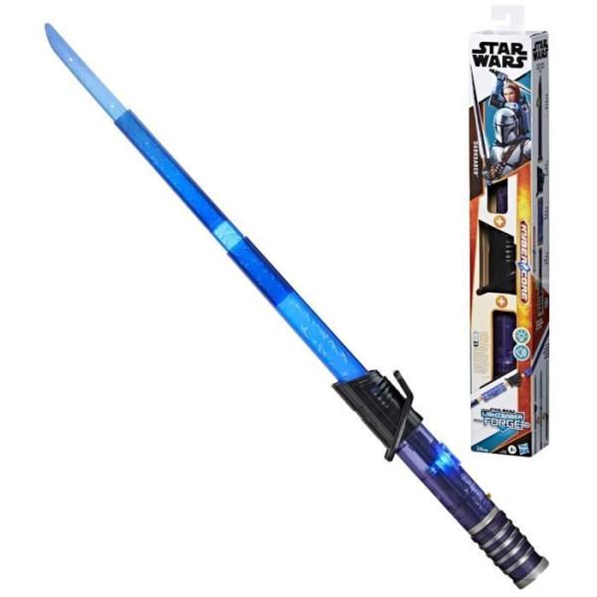 HASBRO Sabre laser électronique Mandalorien Sabre noir, Star Wars Lightsaber Forge Kyber Core, jouets enfant, des 4 ans