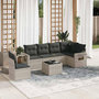 Voir la diapositive 1 : VIDAXL Salon de jardin avec coussins 7 pcs gris clair resine tressee