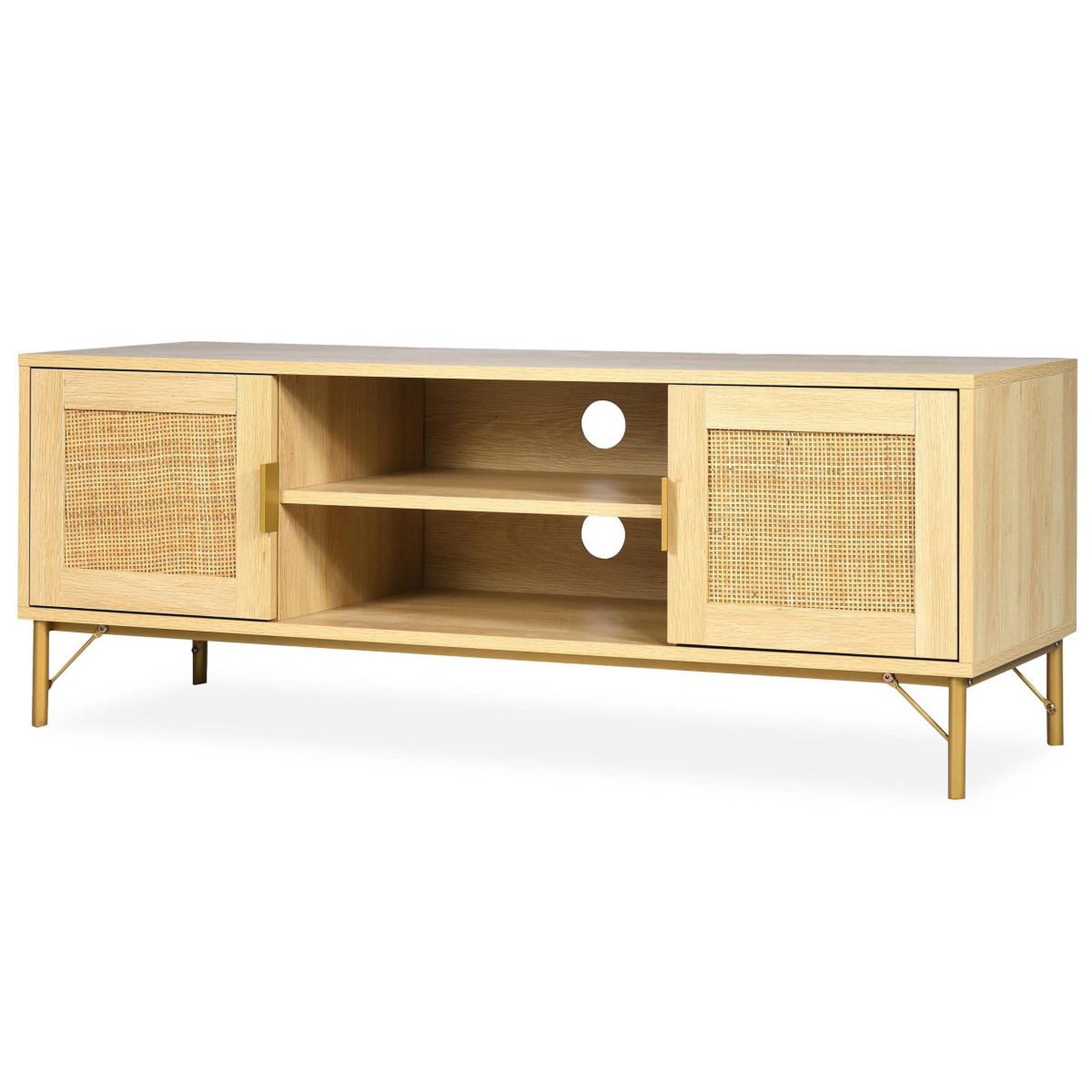 Voir la diapositive 4 : Paris Prix Meuble tv 2 portes  ibiza  120cm naturel