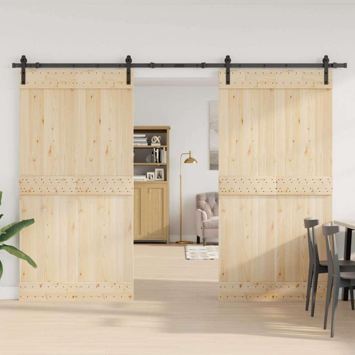 VIDAXL Kit de quincaillerie de porte coulissante 305 cm acier noir