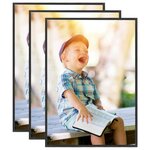 VIDAXL Collage de cadres photo 3 pcs de table Noir 18x24 cm MDF