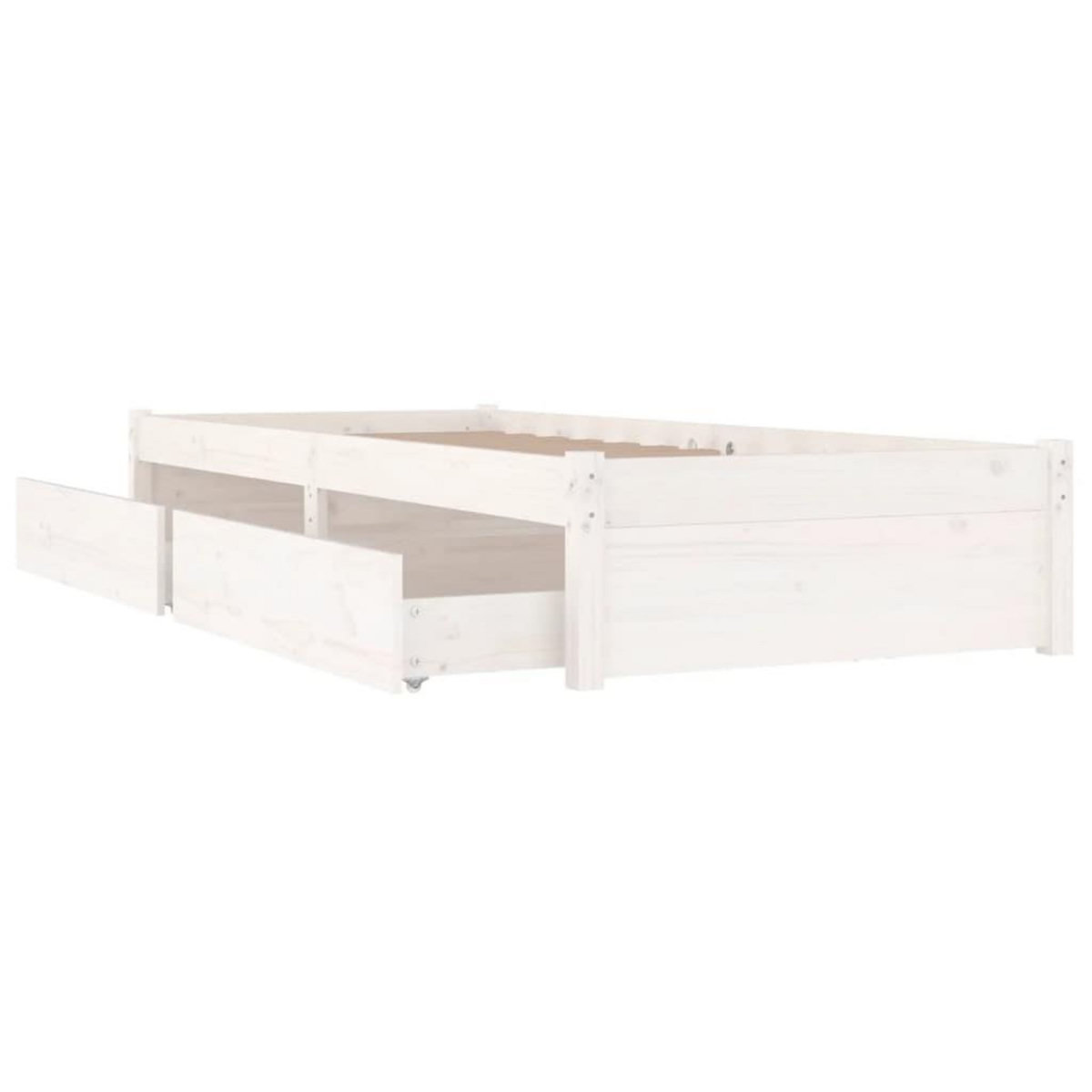 VIDAXL Cadre de lit sans matelas avec tiroirs blanc 90x200 cm