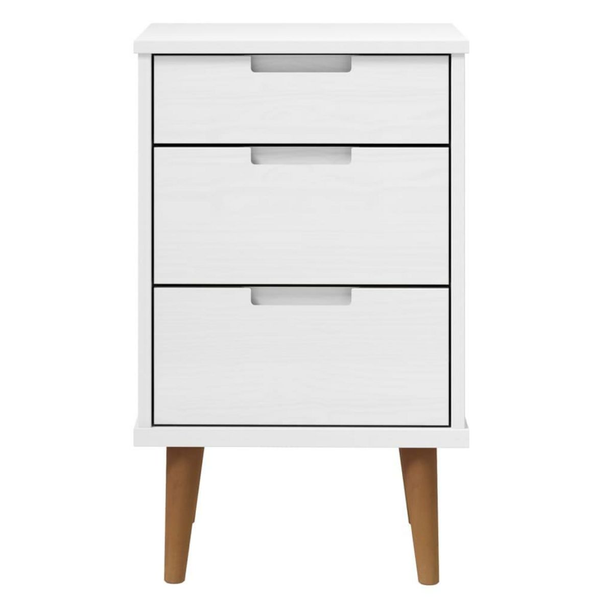 VIDAXL Table de chevet MOLDE Blanc 40x35x65 cm Bois de pin massif