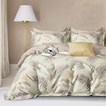 Home collection Parure housse de couette 100 % coton 57 fils Amonda. Coloris disponibles : Beige