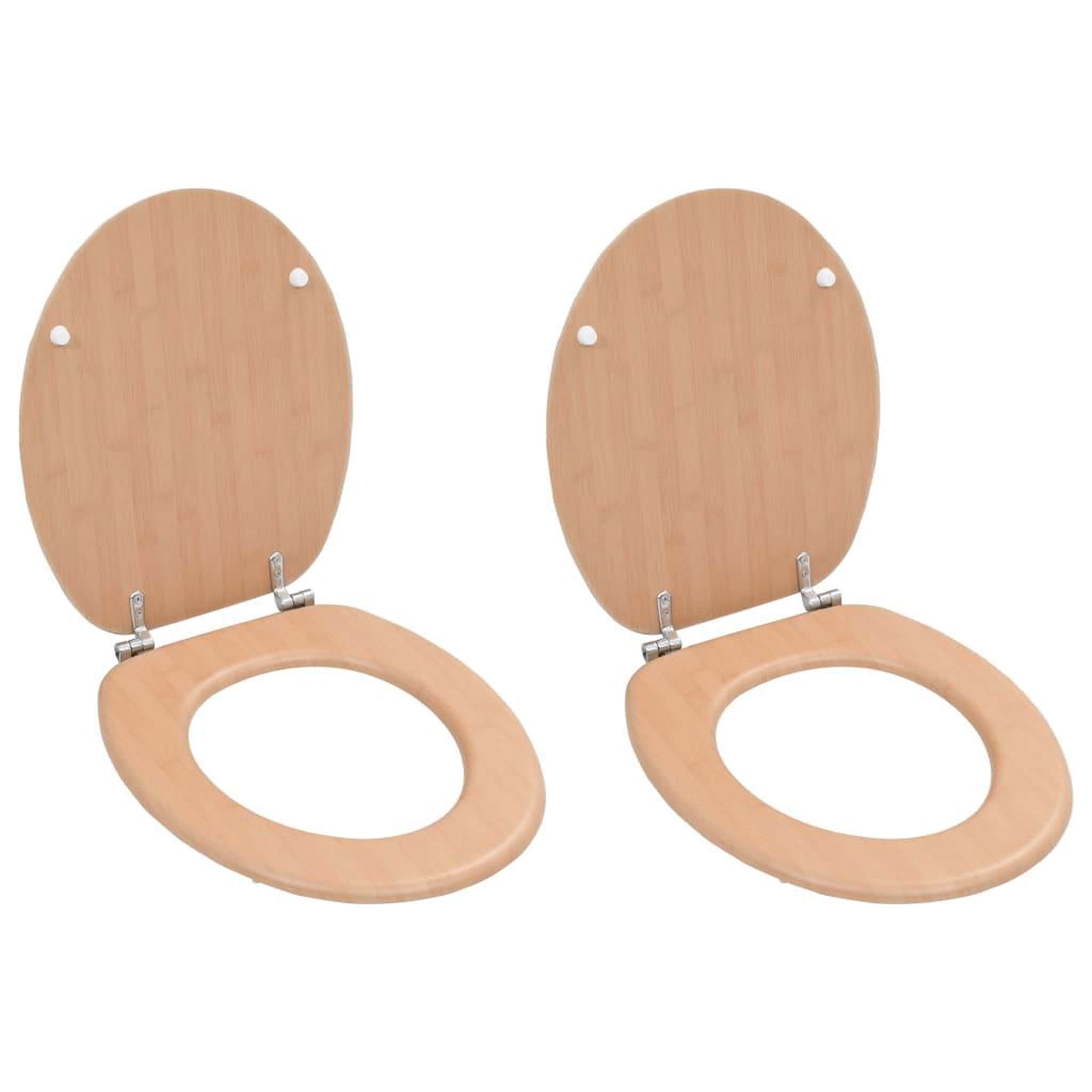 Voir la diapositive 1 : VIDAXL Sieges WC lot de 2 avec couvercles MDF Design de bambou