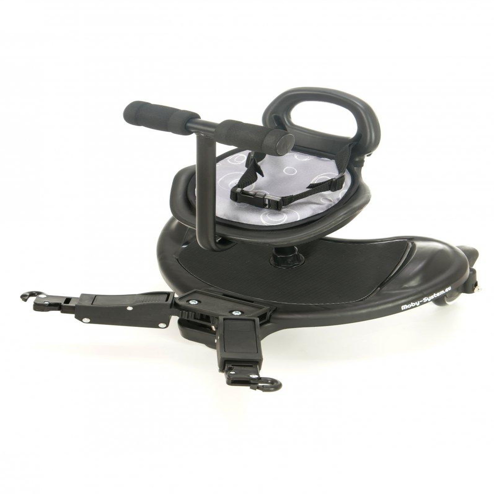 Voir la diapositive 4 : MOBY SYSTEM Planche à Roulette Poussette Universelle avec Siège Guidon Confort - Roues LED Charge 20 Kg 2-5 ans