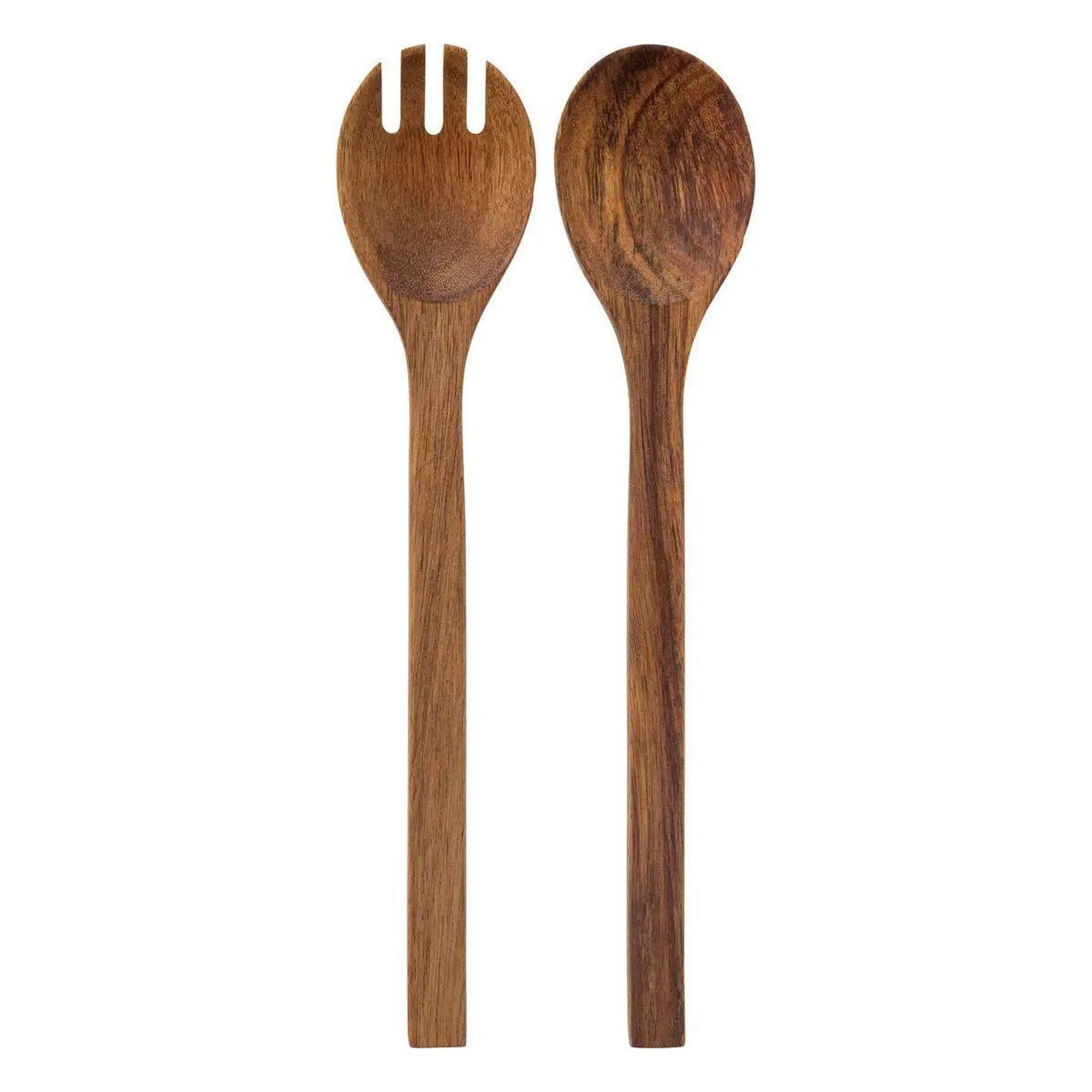 SECRET DE GOURMET Couverts à salade  acacia  30cm marron