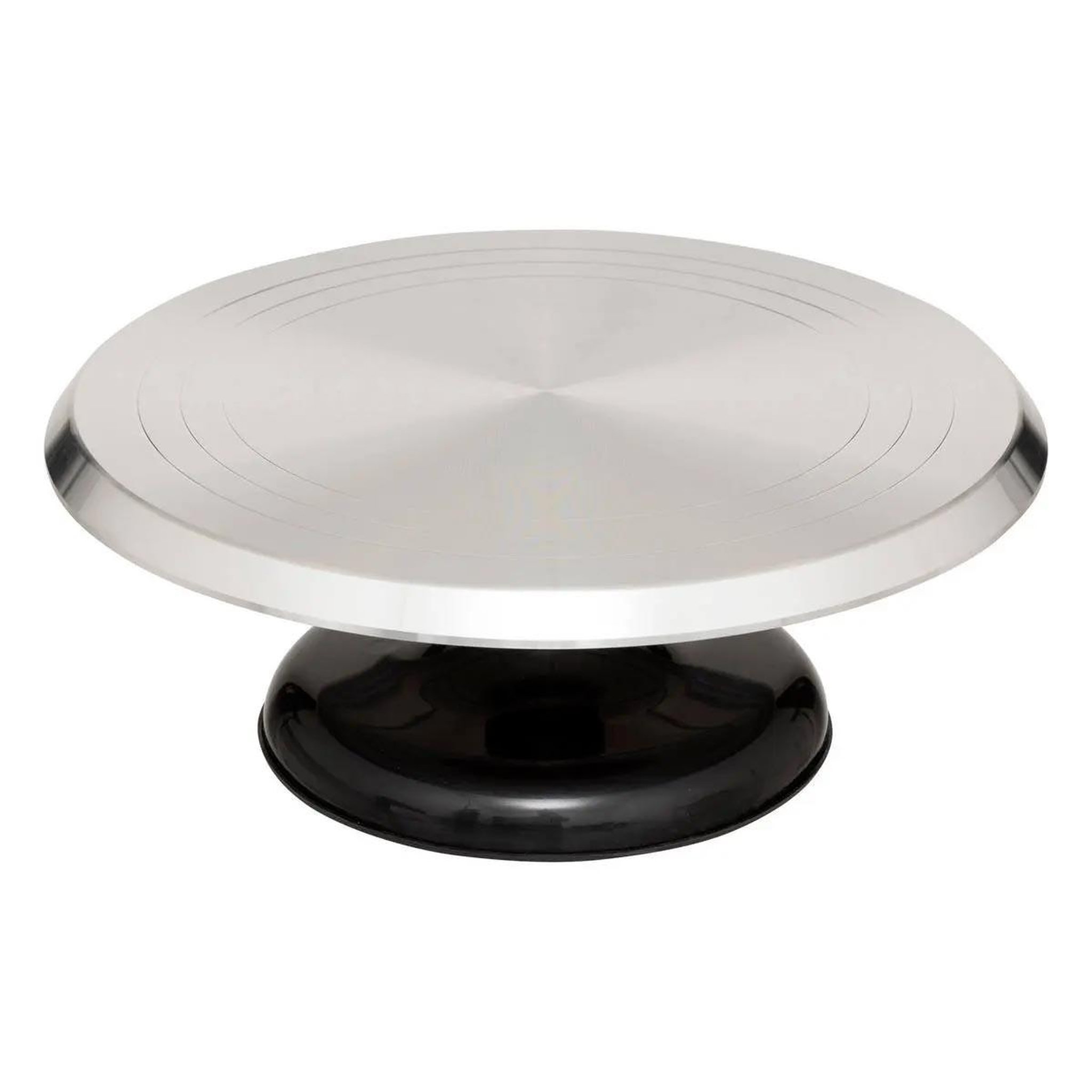 FIVE Plateau tournant pour gâteau  rebord  31cm argent