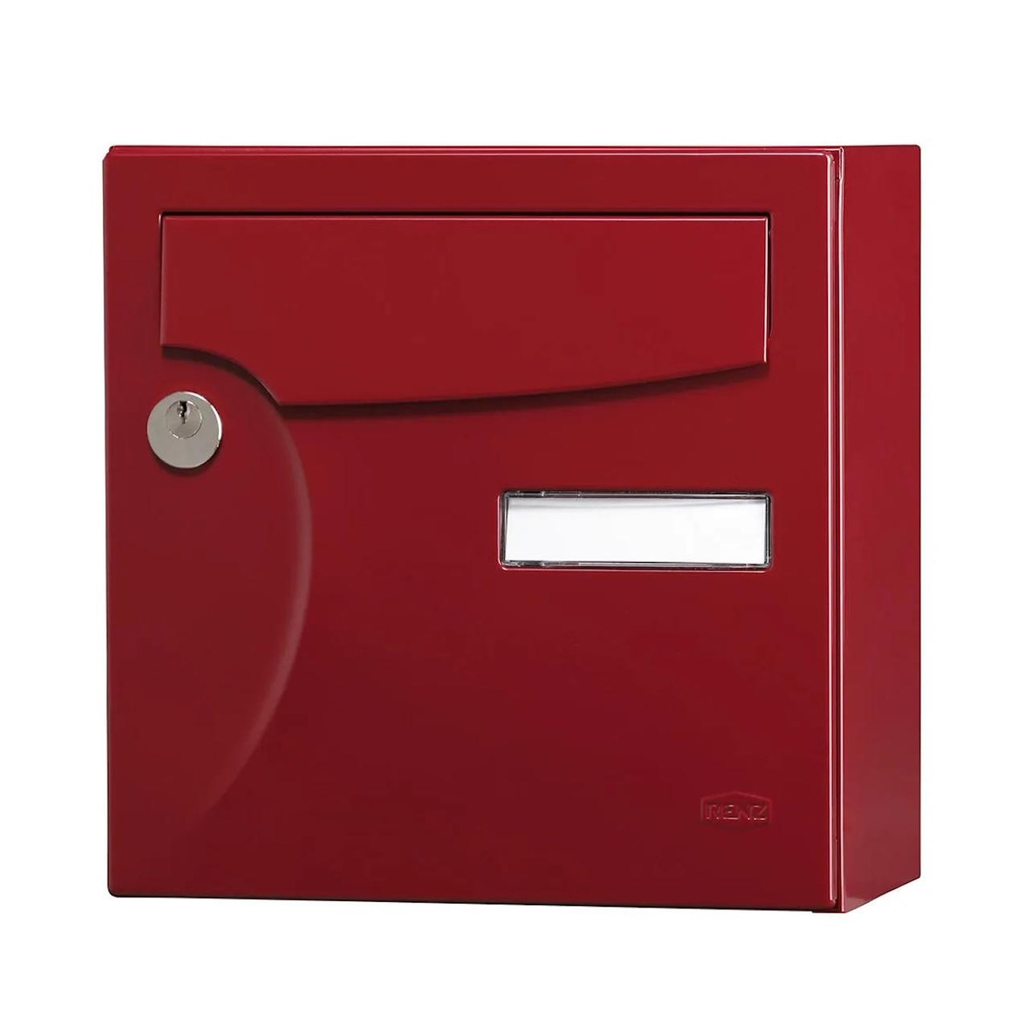 RENZ Boîte aux lettres compacte - 1 porte extérieur - Animation - acier rouge basque