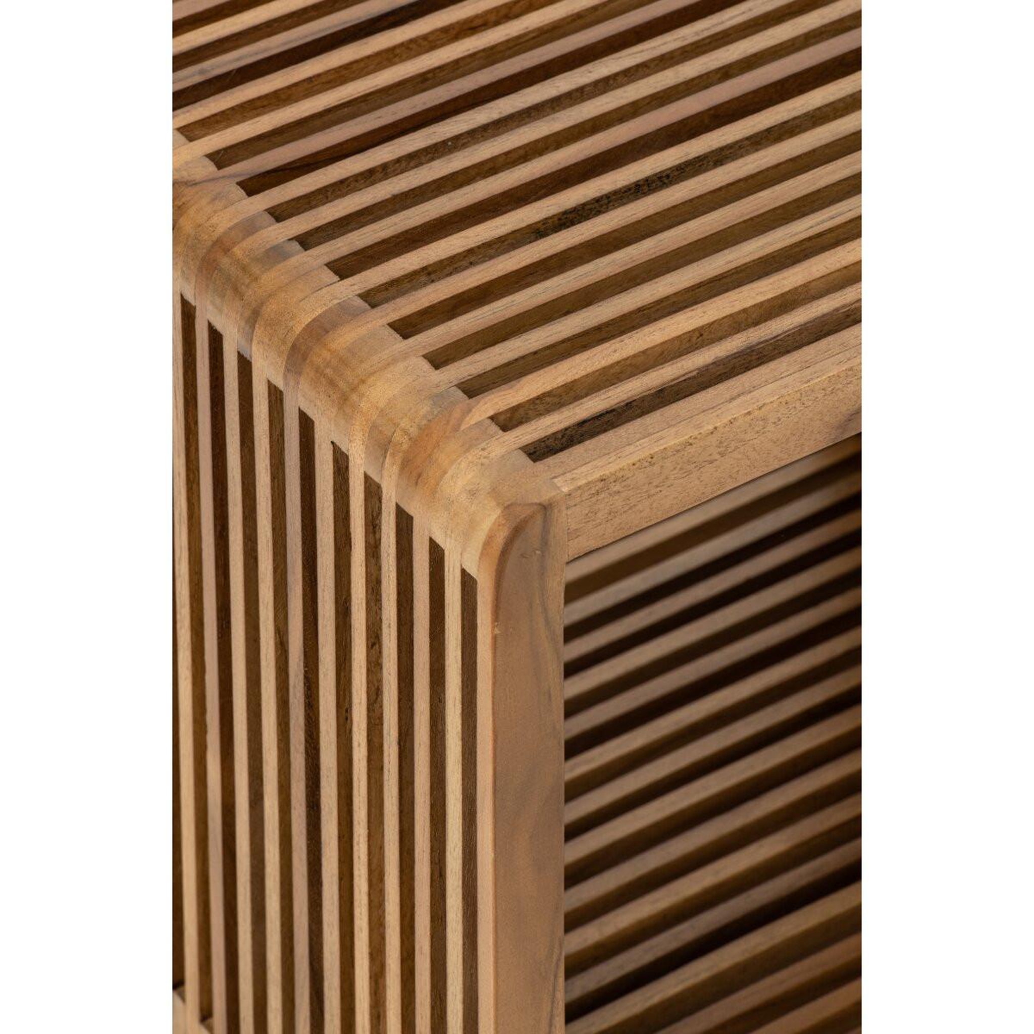 Voir la diapositive 4 : J-LINE Banc à lattes en bois  lars  80cm naturel