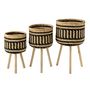 Voir la diapositive 2 : Paris Prix Lot de 3 Cache-Pots sur Pied  Baudoin  66cm Naturel & Noir