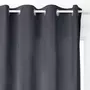 TOILINUX Lot de 2 Rideaux occultants en polyester effet velours - Gris foncé - 140 x 260 cm