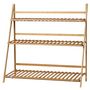 Voir la diapositive 5 : OUTSUNNY Étagère échelle à fleurs en bois de bambou - porte plantes pliable bois 3 étagères à lattes