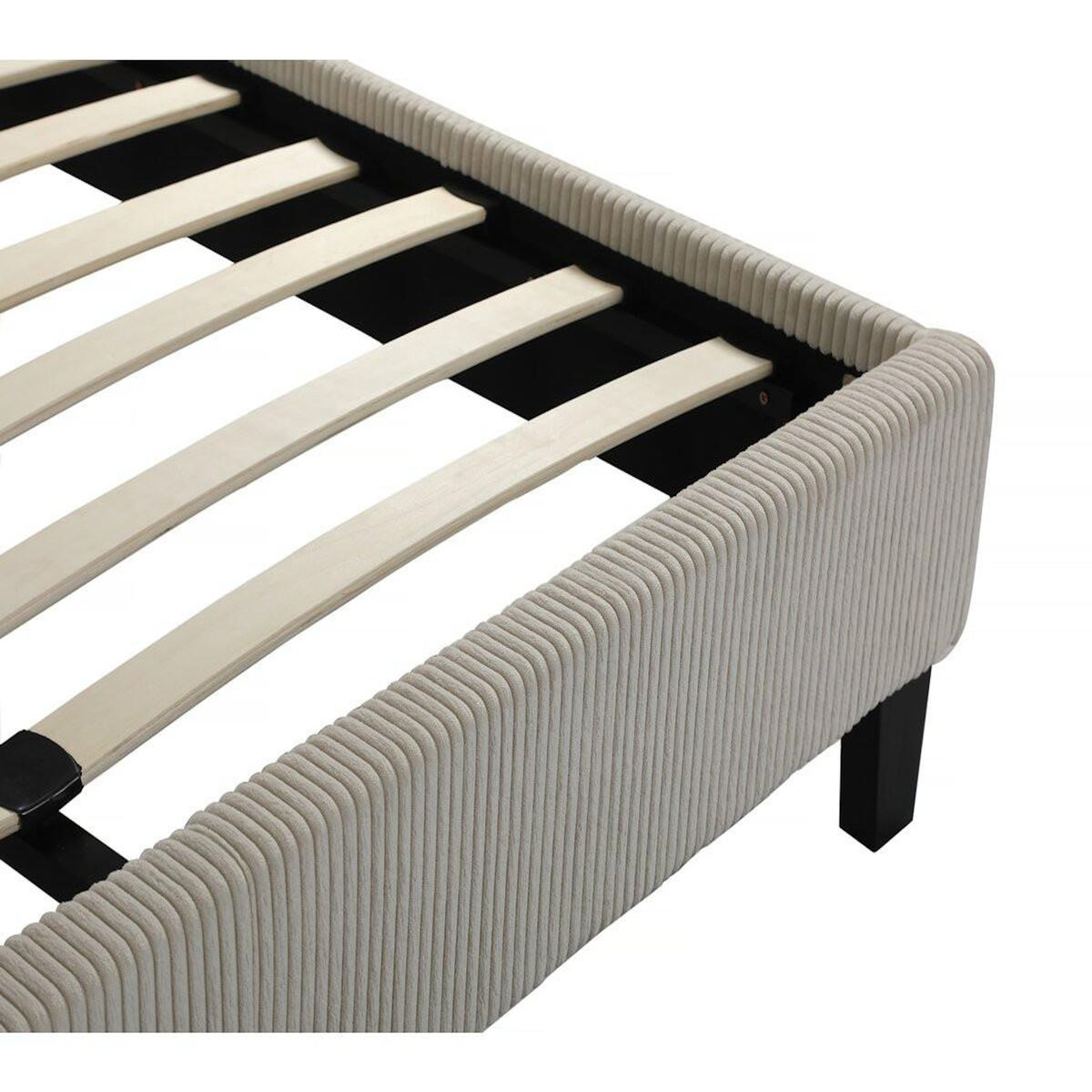 Habitat et Jardin Lit en Velours Cotelé  Ambre  - 160 x 200 - Beige