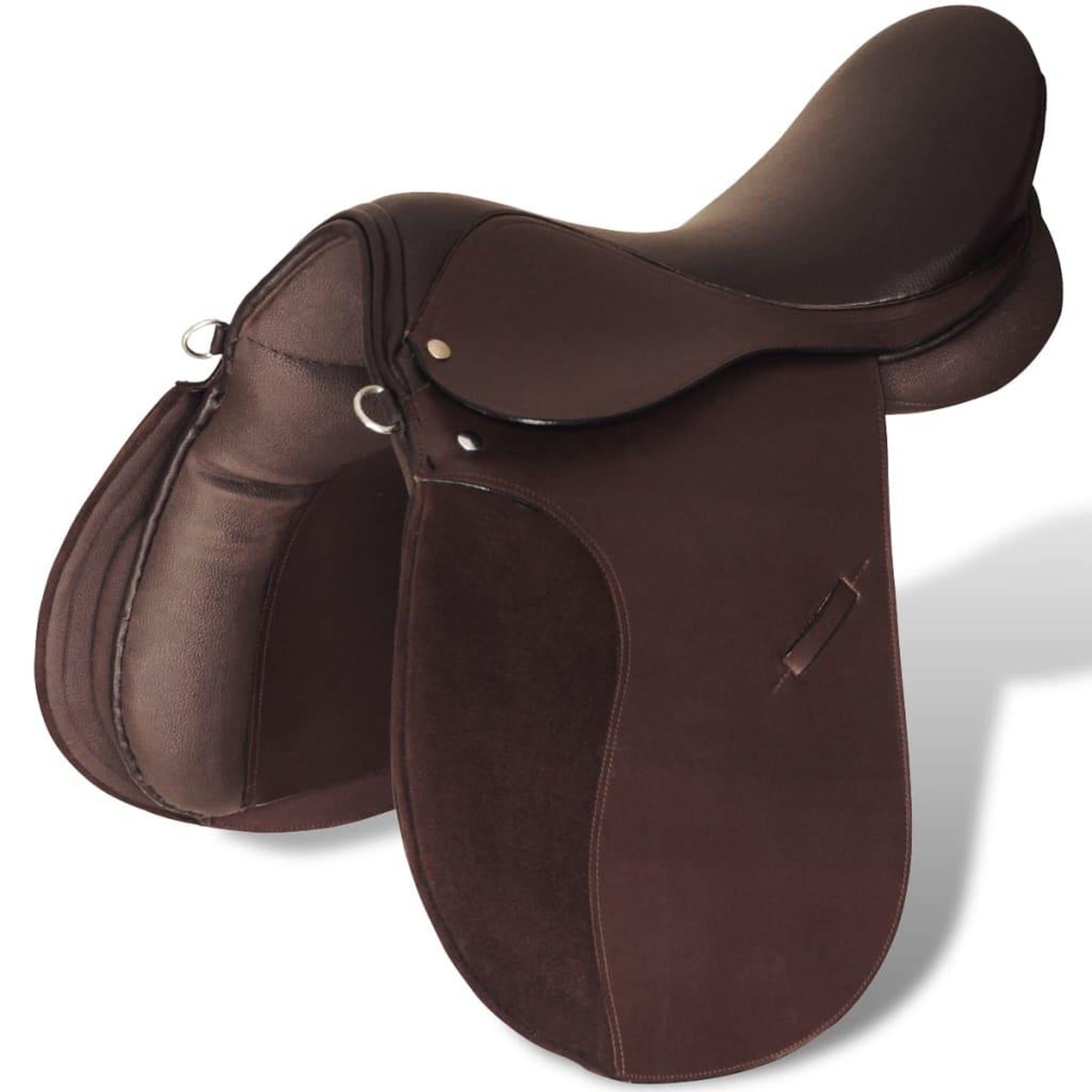 Voir la diapositive 3 : VIDAXL Set de selle equitation 17,5  en cuir veritable 18 cm 5 en 1 brun