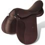 Voir la diapositive 3 : VIDAXL Set de selle equitation 17,5  en cuir veritable 18 cm 5 en 1 brun