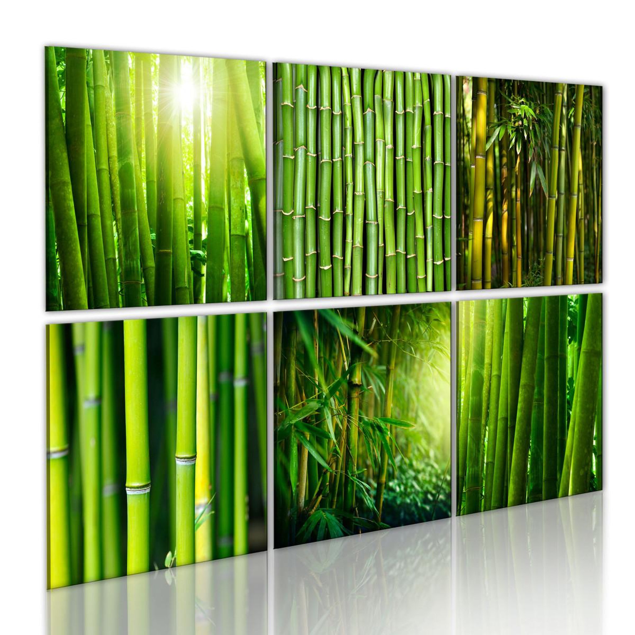Paris Prix Tableau imprimé  nombreux visages du bambou. Coloris disponibles : Multicolore