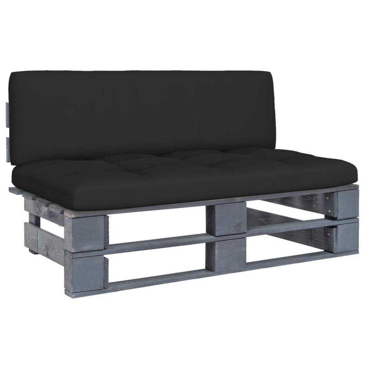 VIDAXL Canape central palette de jardin Gris Bois de pin impregne