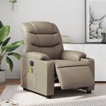 VIDAXL Fauteuil de massage inclinable electrique cappuccino similicuir