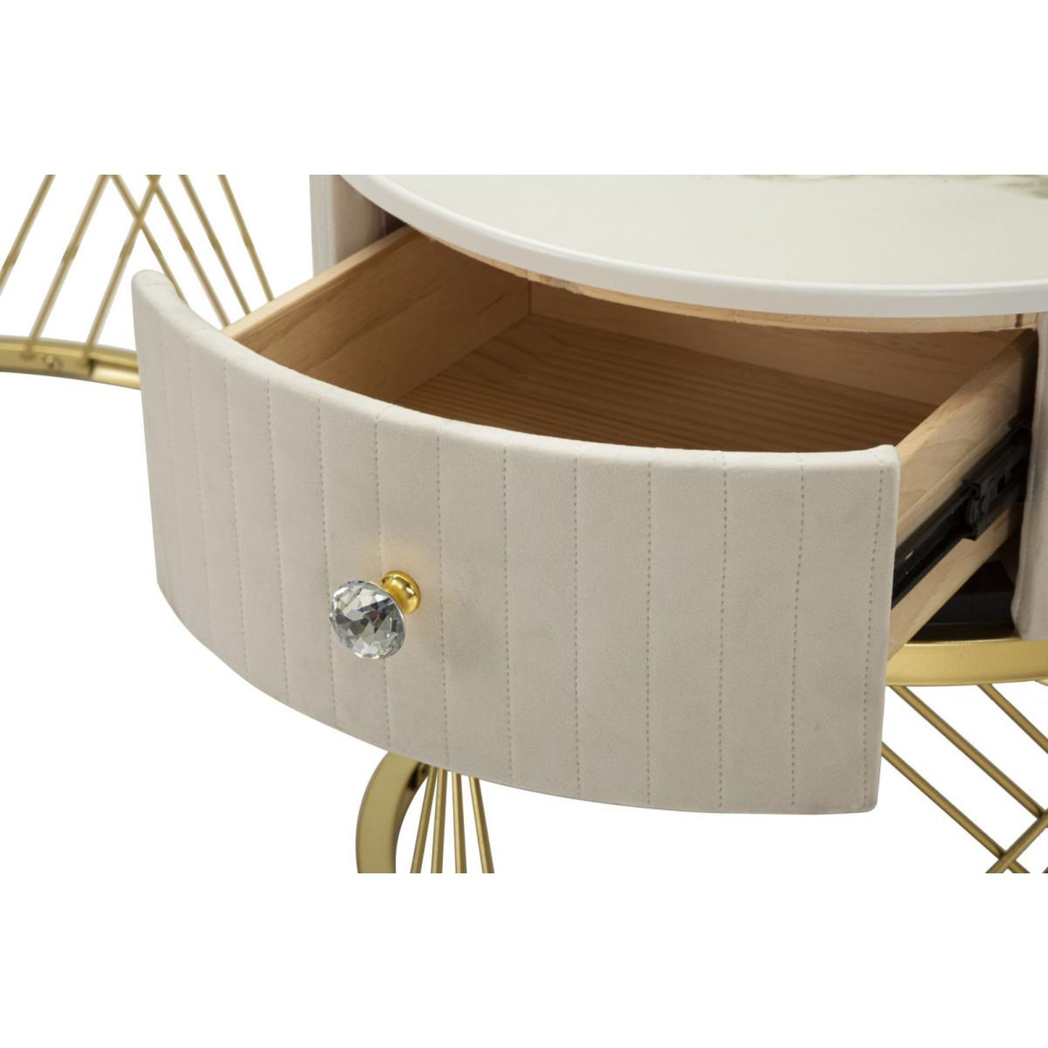 Voir la diapositive 6 : Paris Prix Lot de 2 Tables Basses  Votix  70cm Crème & Or