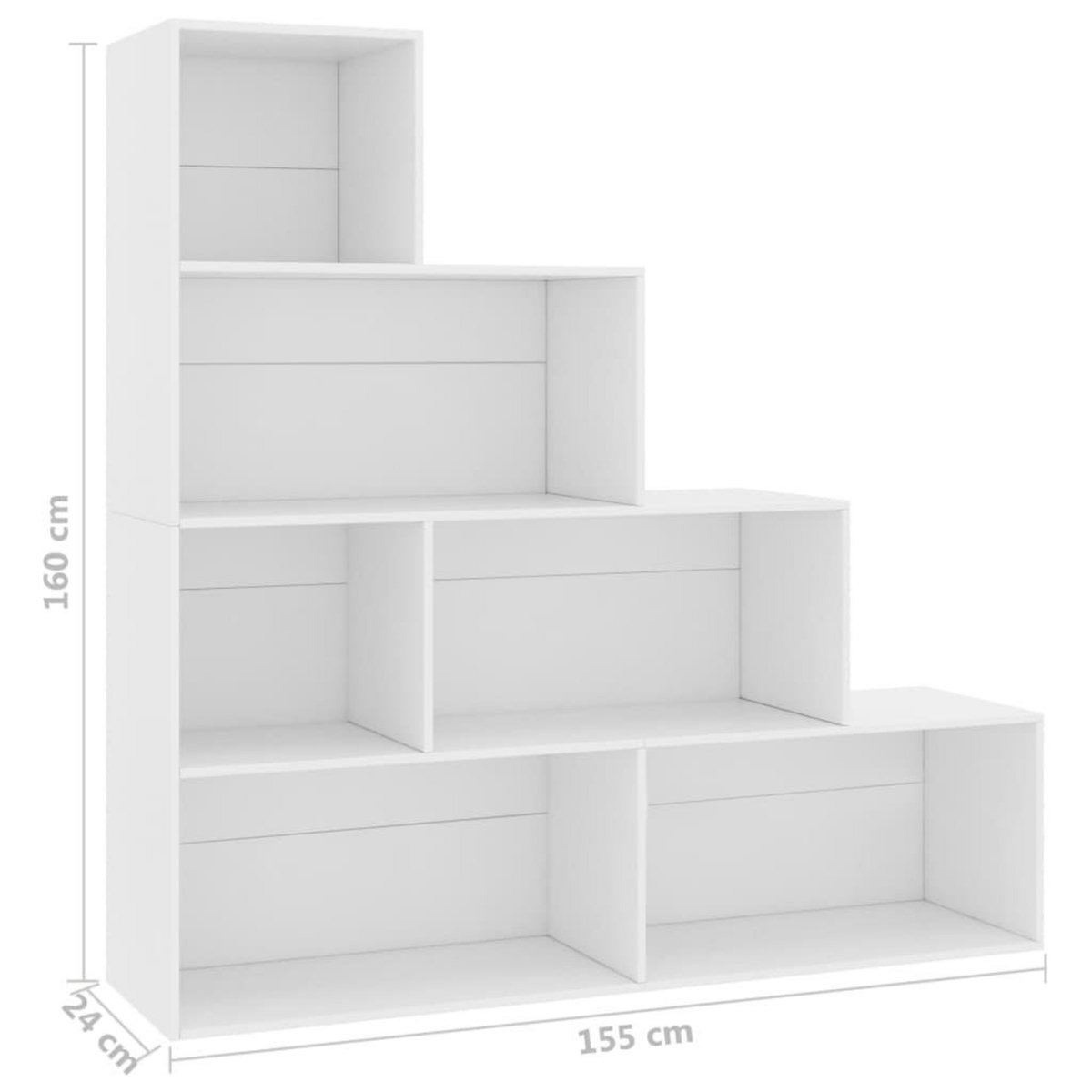 VIDAXL Bibliotheque/Cloison Blanc 155x24x160 cm Bois d'ingenierie