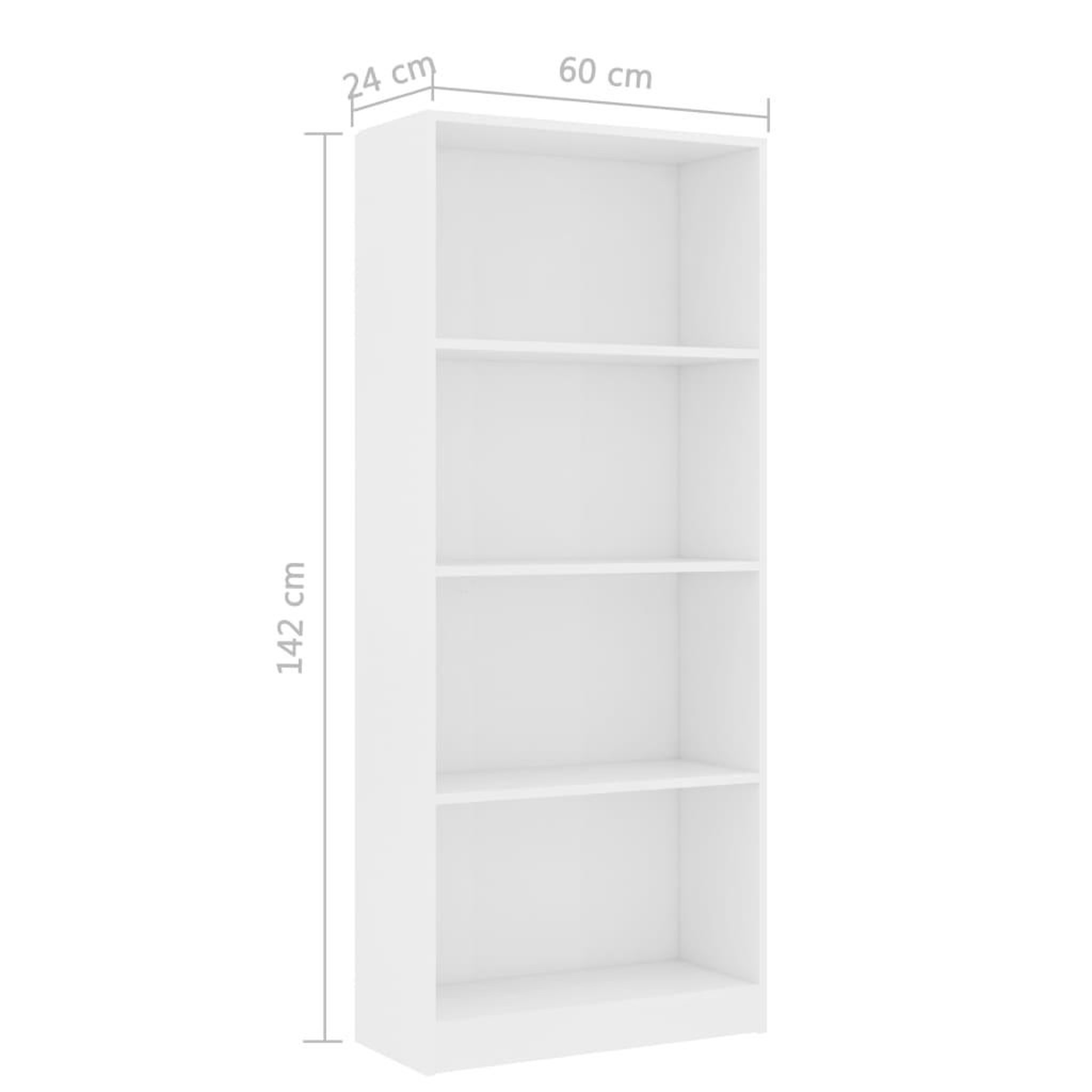 Voir la diapositive 6 : VIDAXL Bibliotheque a 4 niveaux Blanc 60x24x142 cm Bois d'ingenierie