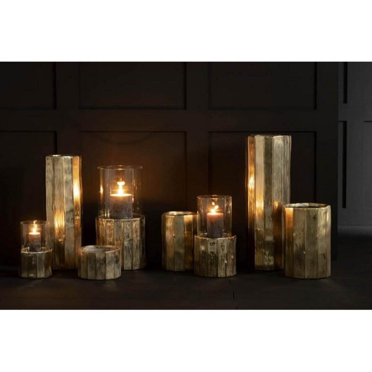 Paris Prix Photophore Design en Argile  Ary  23cm Or