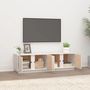 Voir la diapositive 3 : VIDAXL Meuble TV Blanc 140x40x40 cm Bois de pin massif