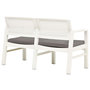 Voir la diapositive 4 : VIDAXL Banc de jardin a 2 places et coussins 120 cm Plastique Blanc