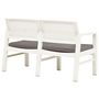 Voir la diapositive 4 : VIDAXL Banc de jardin a 2 places et coussins 120 cm Plastique Blanc