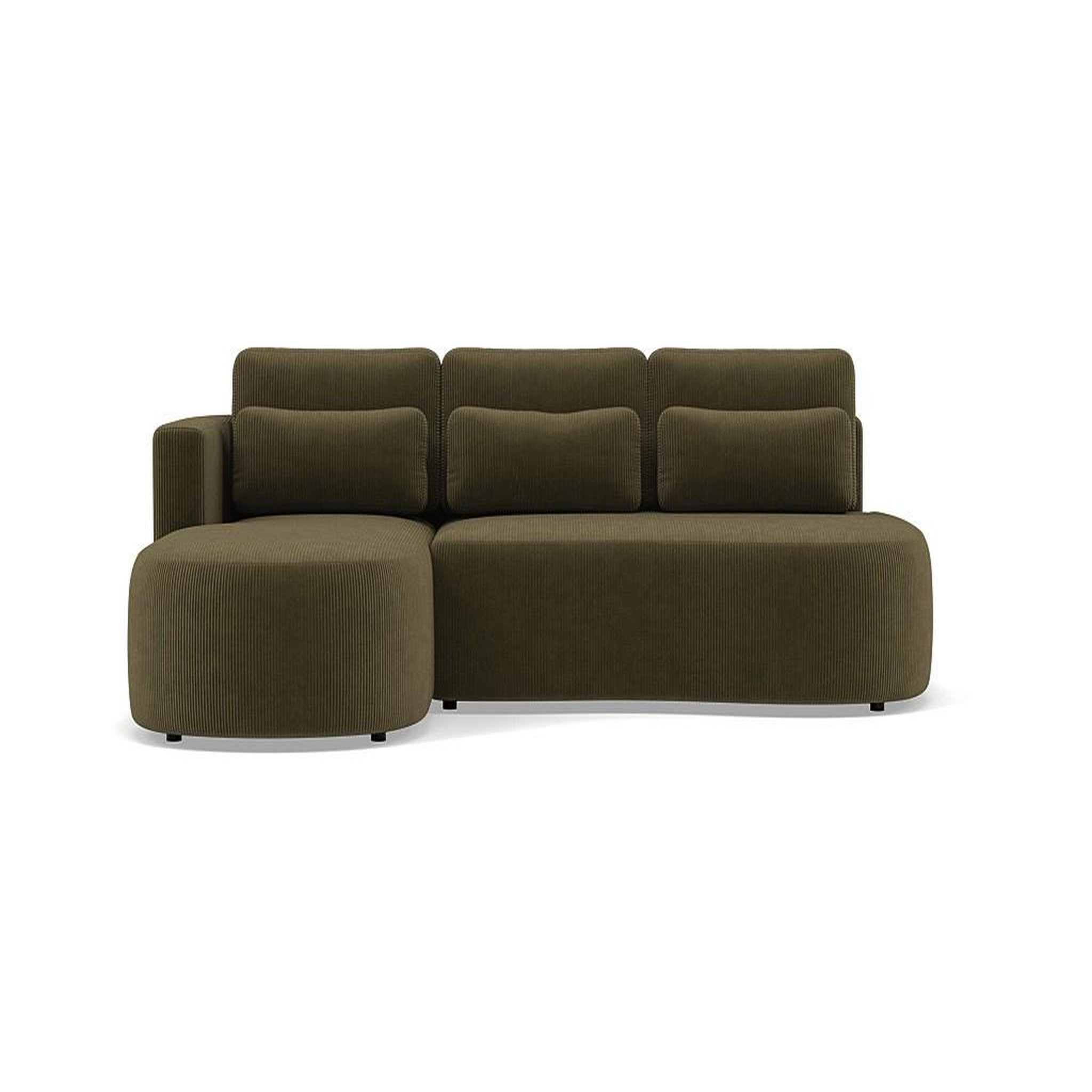 Voir la diapositive 1 : BEST MOBILIER Mahina - canapé d'angle gauche 4 places convertible avec coffre en velours côtelé