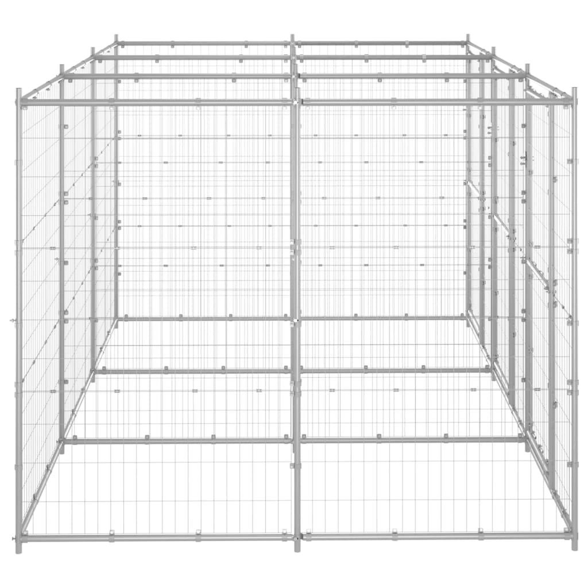 Voir la diapositive 3 : VIDAXL Chenil exterieur Acier galvanise 7,26 m²