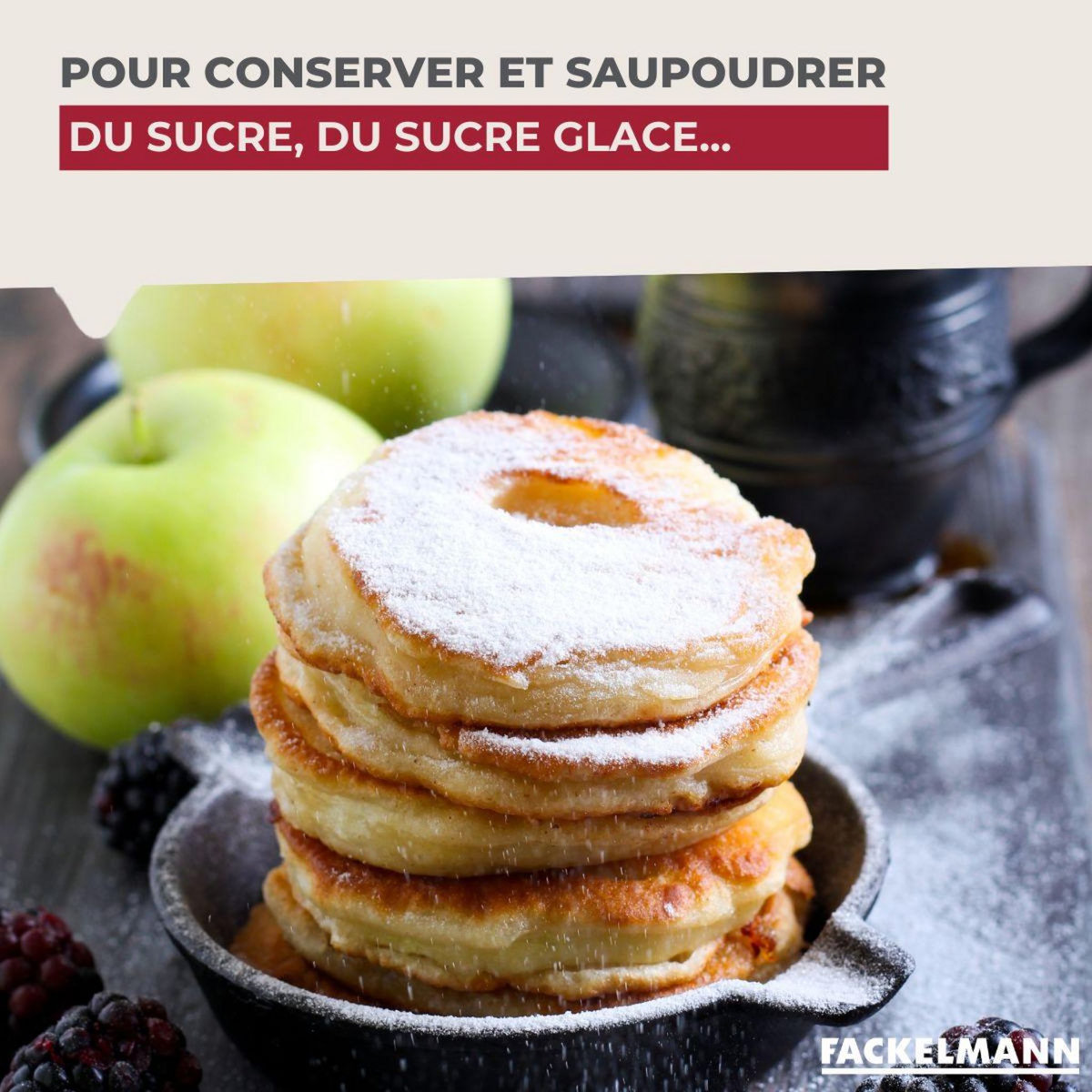 Fackelmann Ensemble de 2 Saupoudreuses en verre et couvercle inox 14 cm Fackelmann Basic