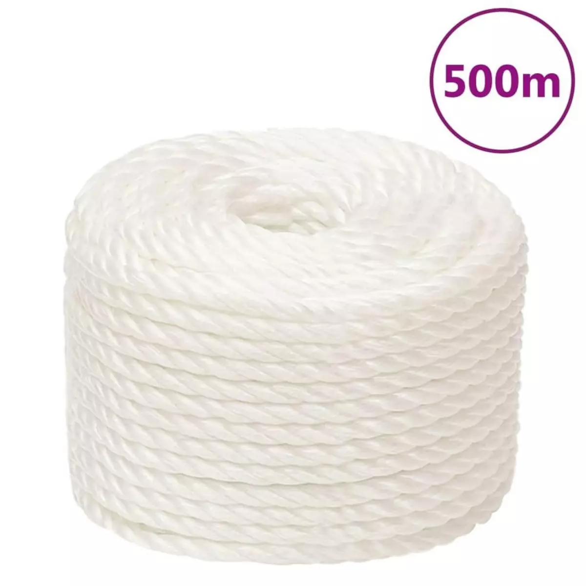 VIDAXL Corde de travail Blanc 12 mm 500 m polypropylene