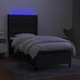 Voir la diapositive 3 : VIDAXL Sommier a lattes de lit matelas et LED Noir 80x200cm Tissu