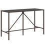 Voir la diapositive 2 : VIDAXL Table de bar et dessus en verre marron 180x70x110 cm poly rotin