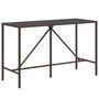 Voir la diapositive 2 : VIDAXL Table de bar et dessus en verre marron 180x70x110 cm poly rotin