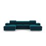 Voir la diapositive 2 : BEST MOBILIER Pablo - canapé panoramique en u - 7 places - convertible avec coffres et têtières réglables - en velours