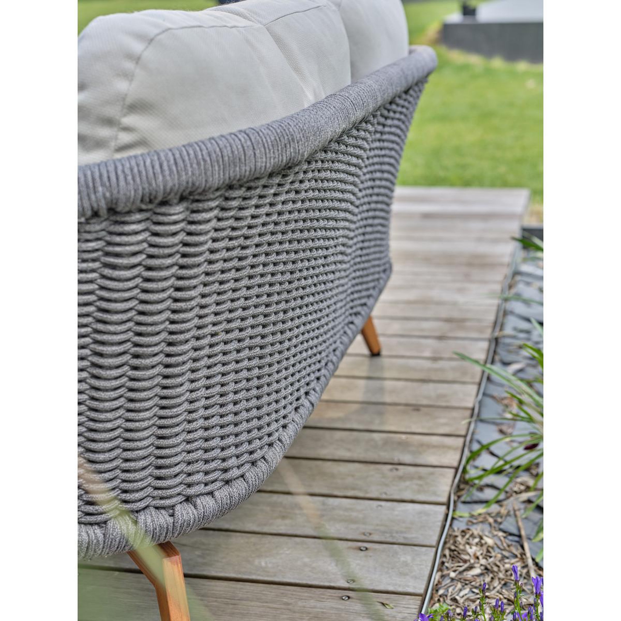 Voir la diapositive 5 : Paris Prix Salon de jardin 5 places  mynta  174cm marron & gris