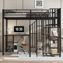 Voir la diapositive 2 : MERAX Lit mezzanine 120x200cm métal et mdf coloris noir