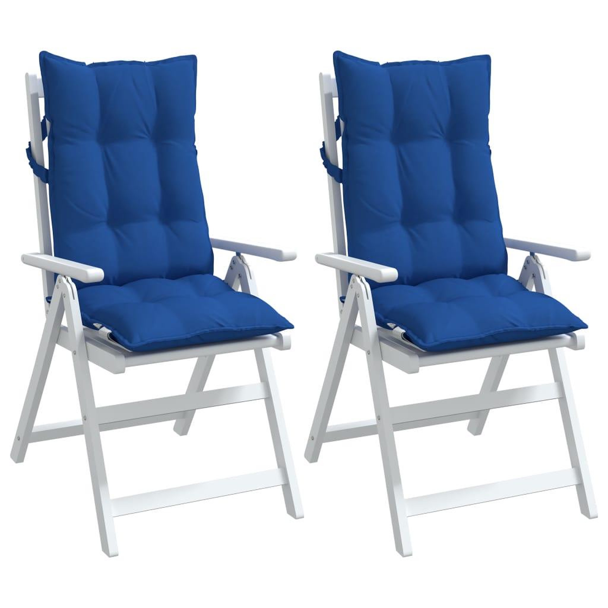 Voir la diapositive 4 : VIDAXL Coussins de chaise a dossier haut lot de 2 bleu royal