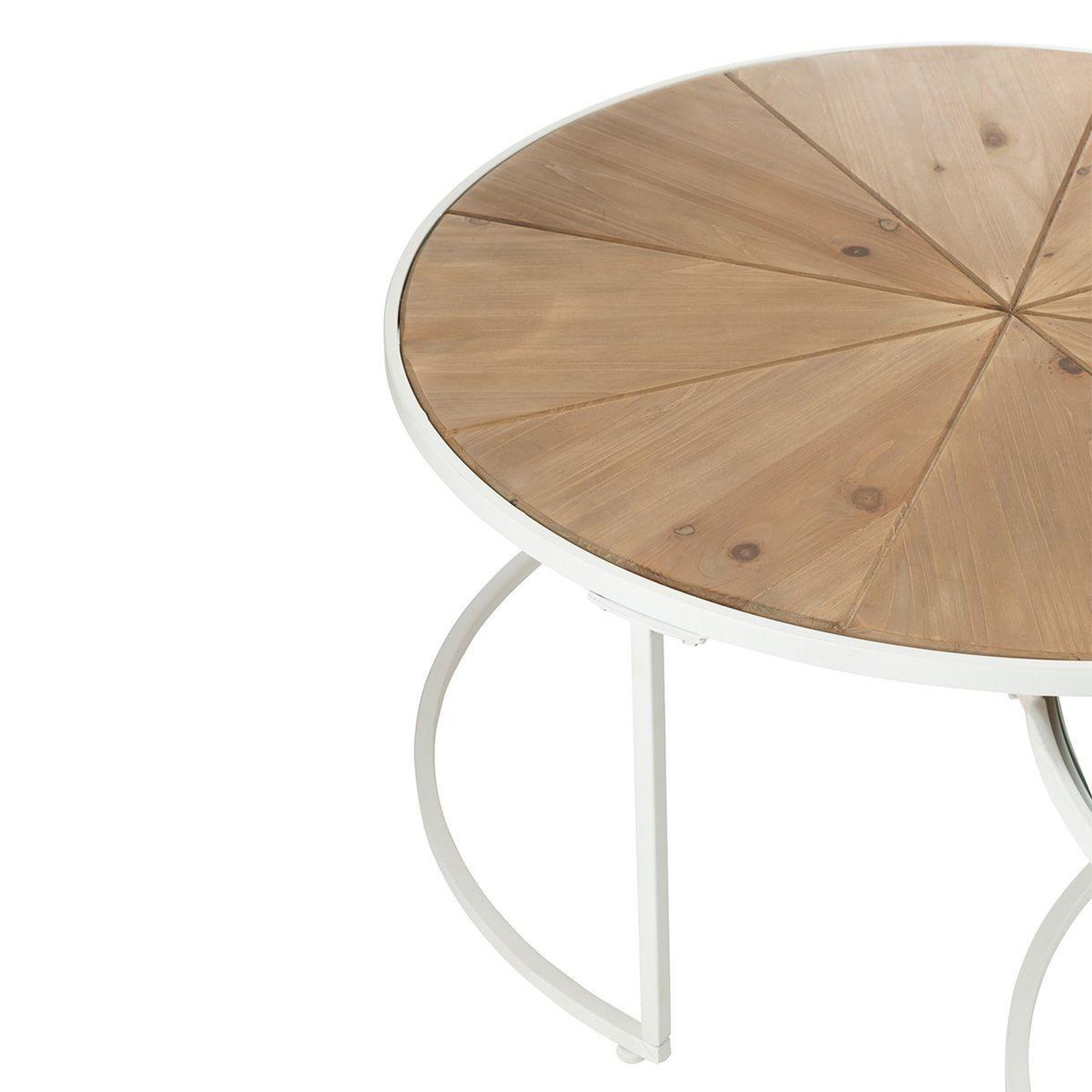 Voir la diapositive 3 : J-LINE Lot de 2 tables basses design  lounge  91cm blanc