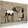 Voir la diapositive 1 : Paris Prix Tableau 3 Panneaux  Banksy - Washing Zebra on Concrete