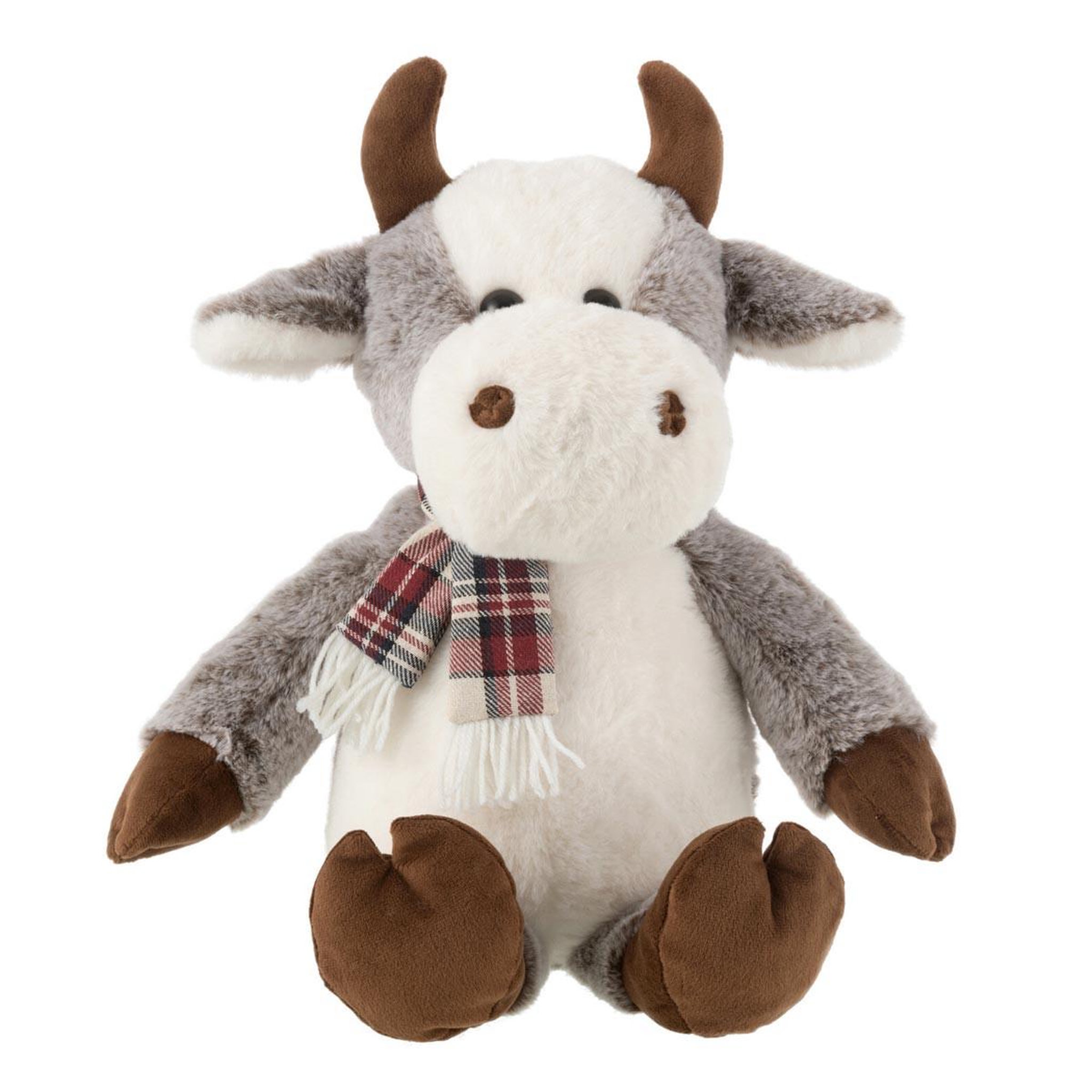 J-LINE Peluche vache  écharpe  35cm multicolore