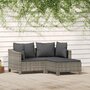 Voir la diapositive 1 : VIDAXL Salon de jardin 3 pcs avec coussins Gris Resine tressee