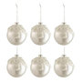 Voir la diapositive 1 : Paris Prix Lot de 6 Boules de Noël  Fleurs  8cm Argent