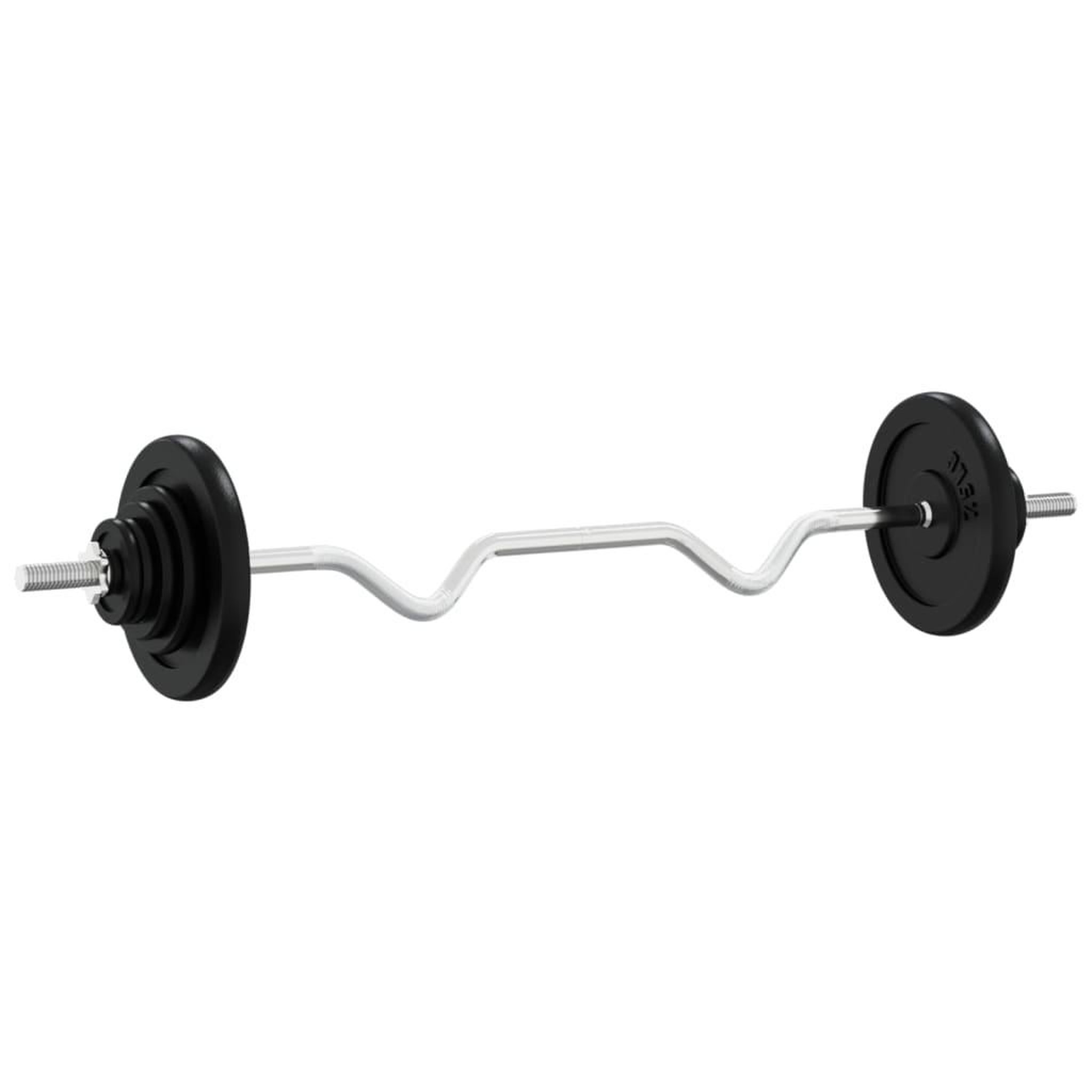 Voir la diapositive 4 : VIDAXL Ensemble d'halteres avec plaques 30 kg fonte et acier chrome