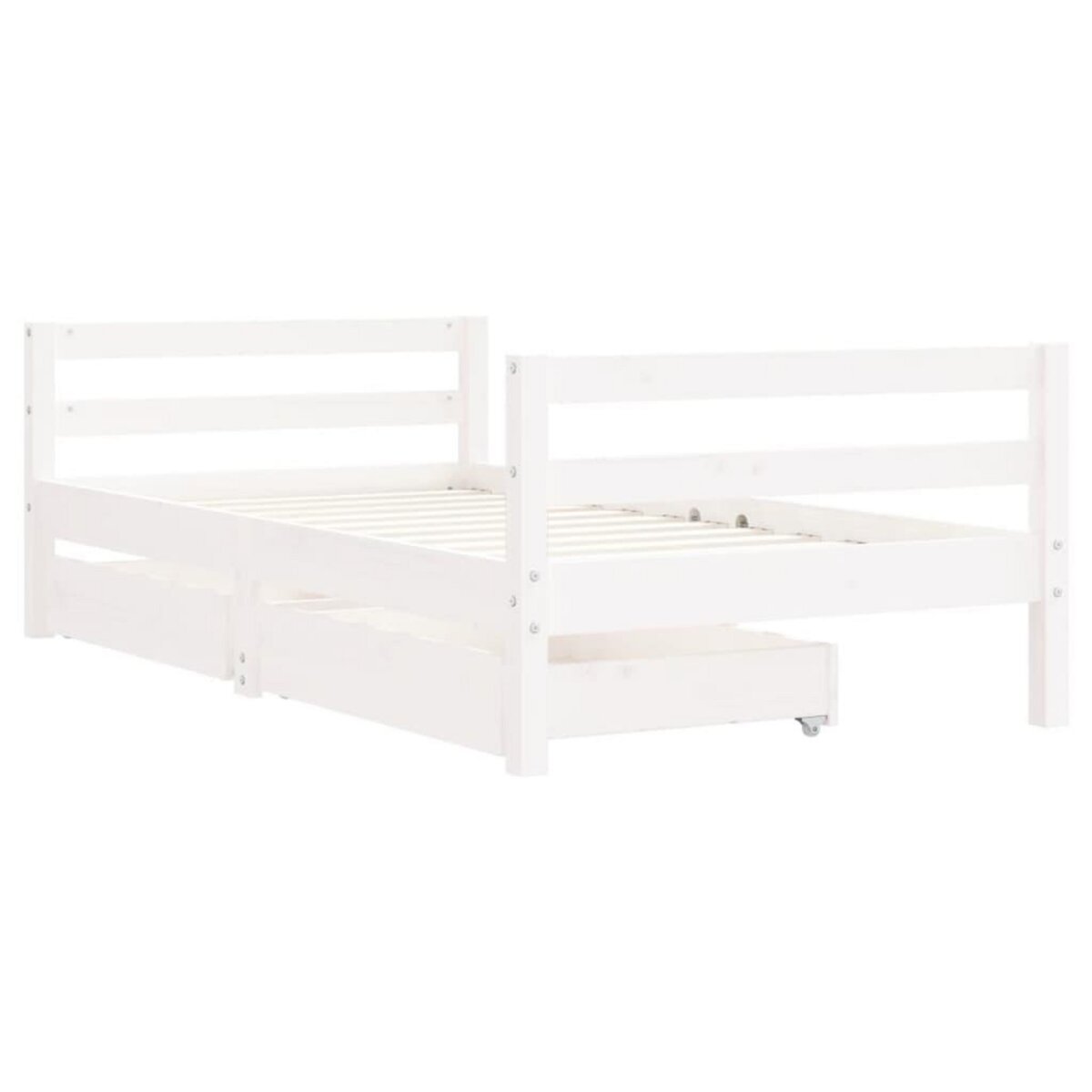 VIDAXL Cadre de lit pour enfant tiroirs blanc 80x160cm bois pin massif