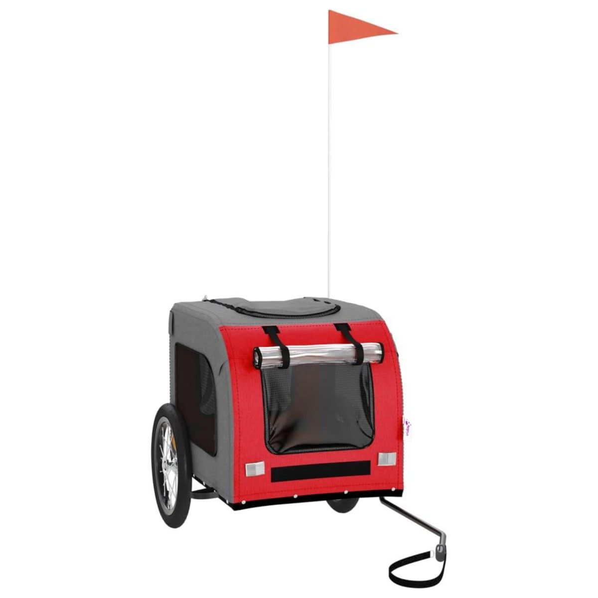 VIDAXL Remorque de velo pour animaux de compagnie rouge et gris
