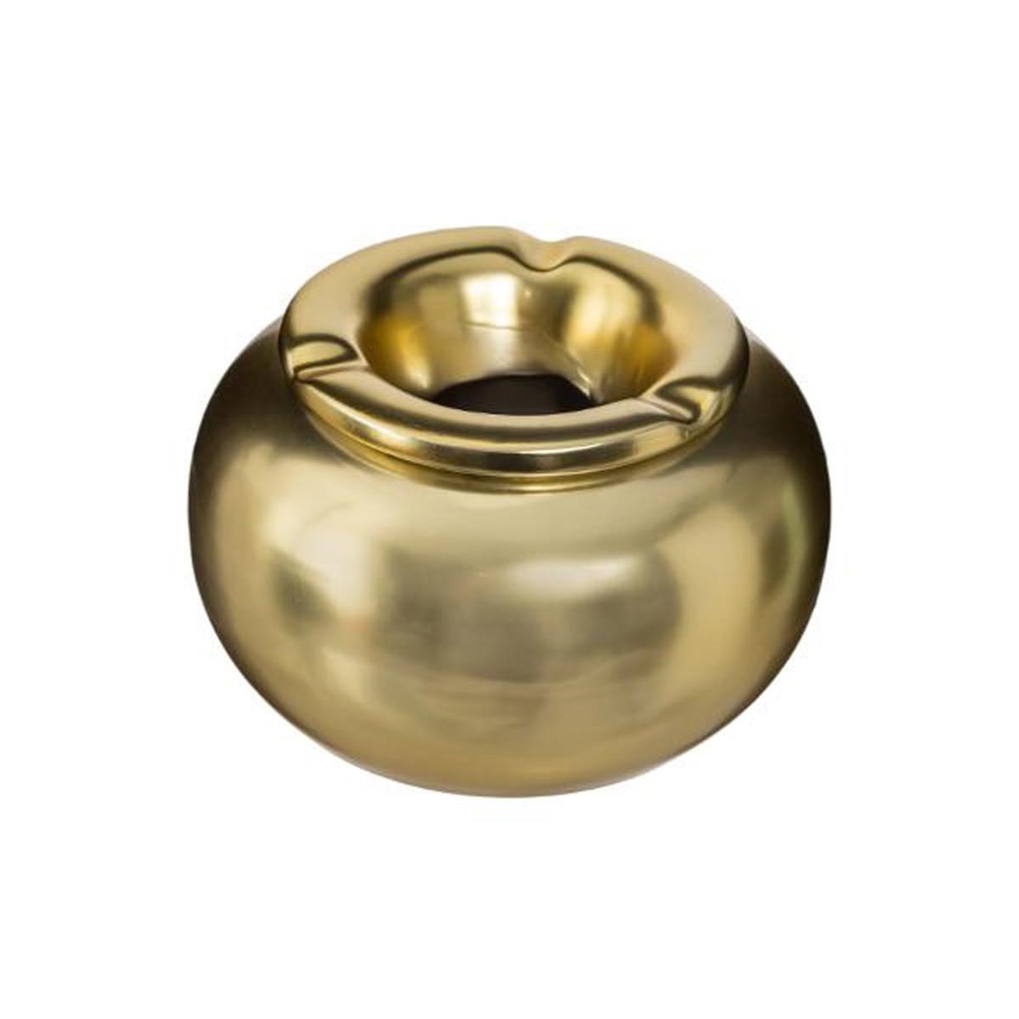 ATMOSPHERA Cendrier en céramique rond  gold smoke  8cm or